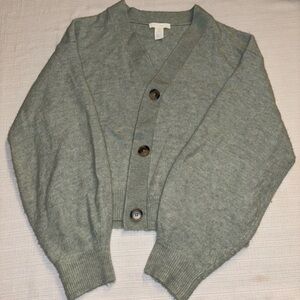 H&M Sage Button-Up Cardigan